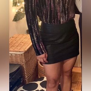 Free people faux leather skirt